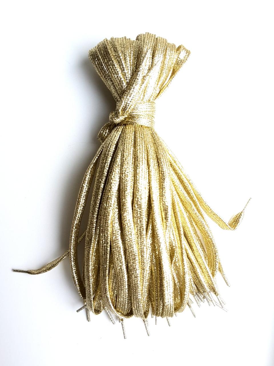 Шнурки для взуття плоскі Золоті 1 м, фото 1