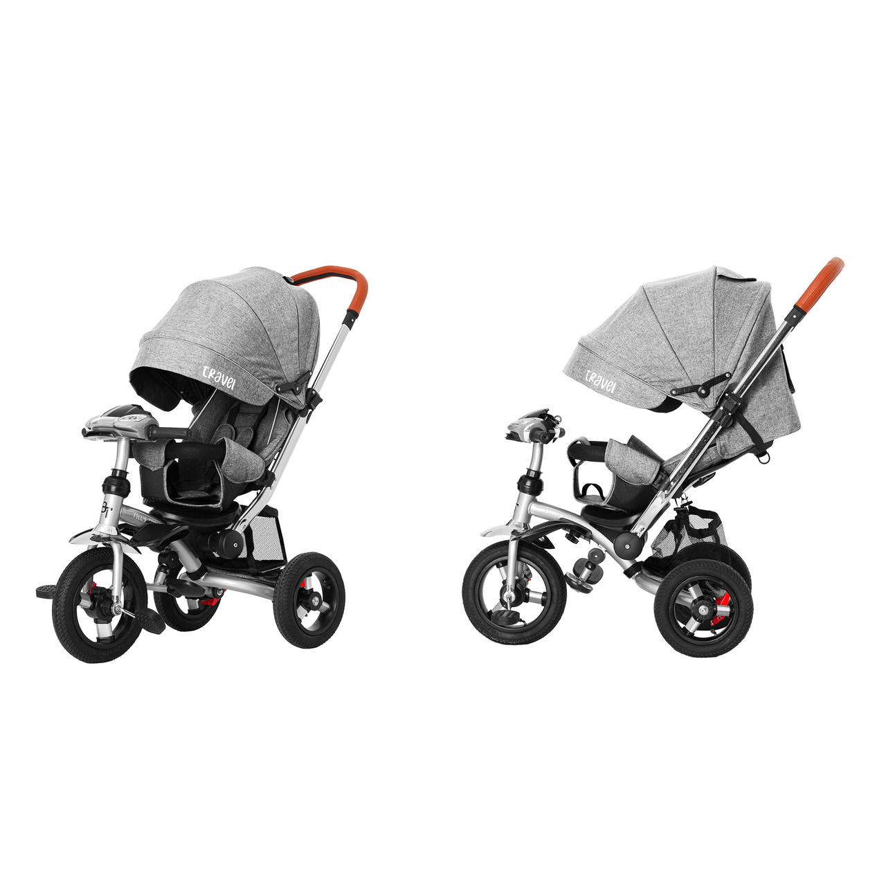 Велосипед триколісний TILLY TRAVEL T-387/1 Сірий льон