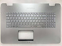 Оригинальная клавиатура для Asus N751, N751J, N751JK, N751JX series, ru, silver, передняя панель, подсветка