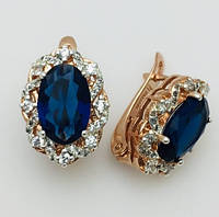 Женские серьги позолоченные, 92201687-05 H- 18 мм ширина 13 мм, ювелирная бижутерия Fallon Jewelry