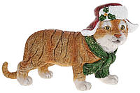 Фигурка Тигрёнок в новогодней шапке, 14.5см, цвет - светло-коричневый.