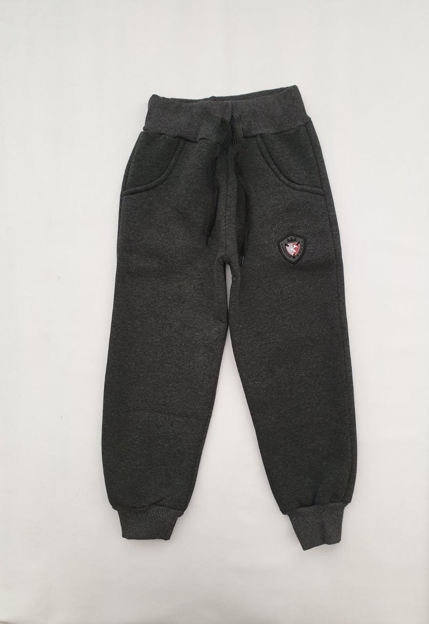 Штани сірі теплі на байці для хлопчиків 116,122,128,134,140 зросту, фото 1