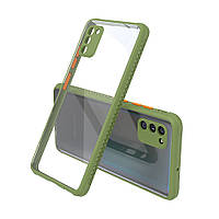 Протиударний чохол бампер для Samsung Galaxy S20 FE хакі прозорий захист камери