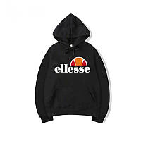 Худі Ellesse чорне з принтом Еліс HOODIE чоловіче Кенгуру з кишенею Кофта з капюшоном Пайта весняна, зимова