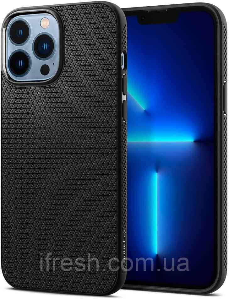 Чохол Spigen для iPhone 13 Pro Max - Liquid Air, Matte Black (ACS03201), фото 1