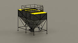 Бункер для пелет 30м3 для живлення 2х пелетних пальників і зберігання палива.