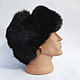 Шапка вушка з хутра крою чорного кольору - фото 4 - id-p1494639229