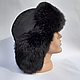 Шапка вушка з хутра крою чорного кольору - фото 3 - id-p1494639229