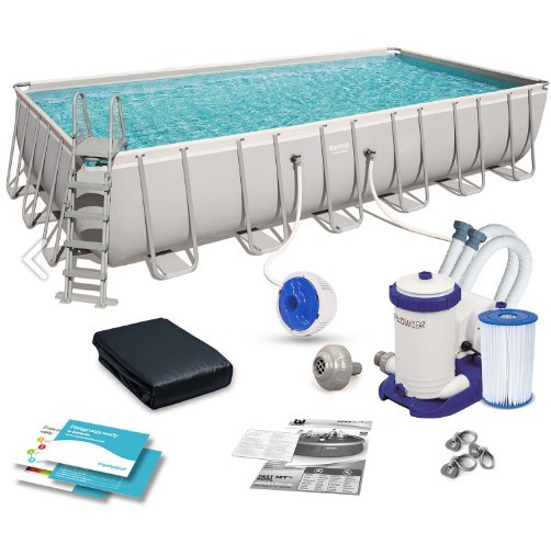 Bestway 56474 каркасний басейн 732 х 366 х 132 см, ф-р насос, сходи, тент