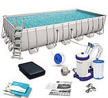 Bestway 56474 каркасний басейн 732 х 366 х 132 см, ф-р насос, сходи, тент, фото 3
