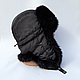 Шапка вушка з хутра крою чорного кольору - фото 2 - id-p1494639229