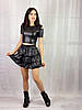 Жіночий костюм зі спідницею з екошкіри Poliit 7258, фото 4