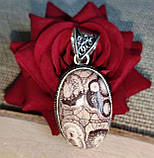 Великий срібний кулон із мексиканською яшмою очей сокола, фото 4