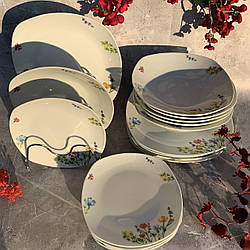 Набір порцелянових обідніх тарілок 19 предметів Edenberg EB-512 на 6 персон