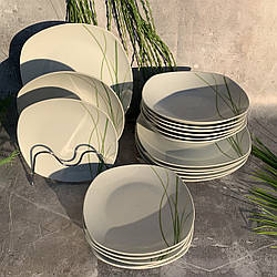 Набір порцелянових обідніх тарілок 19 предметів Edenberg EB-513 на 6 персон