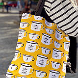 Сумка жіноча тканинна Original Чашки кофе 40x45 см 40x45 см (SV_COF002_BL), фото 2