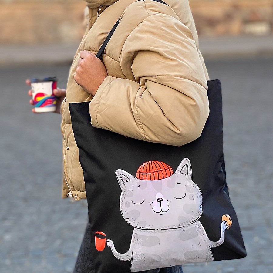 Сумка жіноча тканинна Original Just good 40x45 см 40x45 см (SV_COF001_BL), фото 1