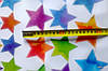 Вінілові наклейки на стіну, вікна, двері до дитячої кімнати "різнобарвні зірки 67шт" 73*108 см (лист 45*50 см), фото 6