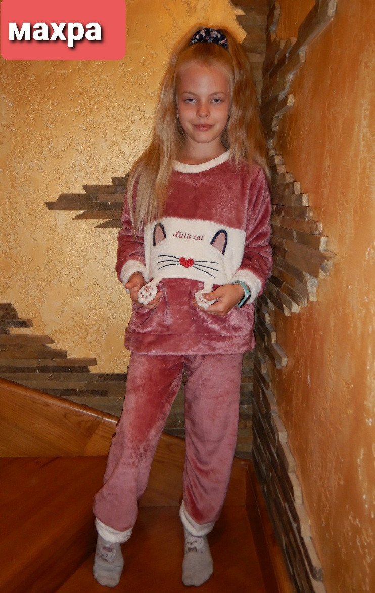 Дитяча піжама для дівчаток рожевого кольору, фото 1