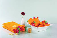 Полотенце с оригинальными разноцветными шариками 50x90 см Нора оранжевый