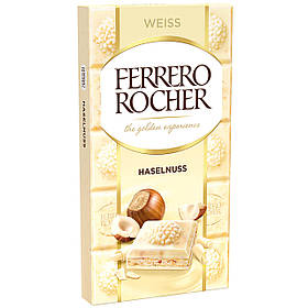 Шоколадка Ferrero Rocher Haselnuss White Chocolate 90g   (BBD 17.05.2025)