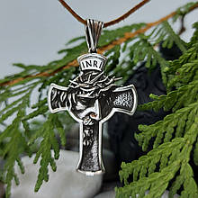 Хрест, Хрестик, з ликом Іісуса Христа, кулон, підвес, амулет. срібло 925