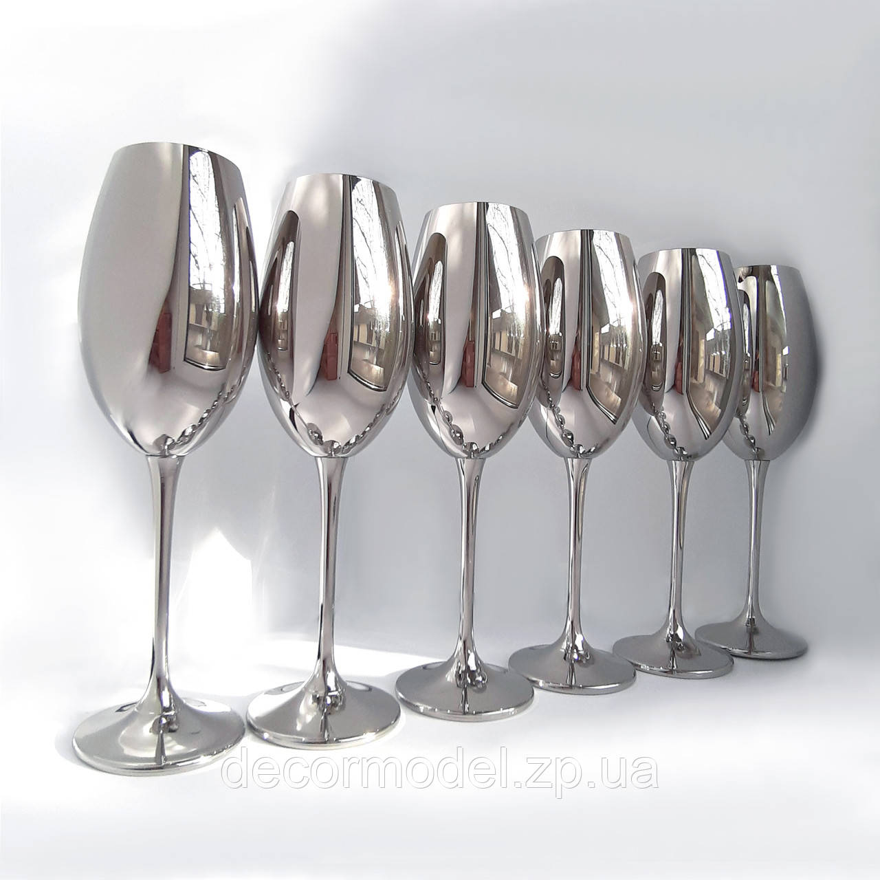 Набір келихів для вина Bohemia Fulica 400 мл хром, фото 1