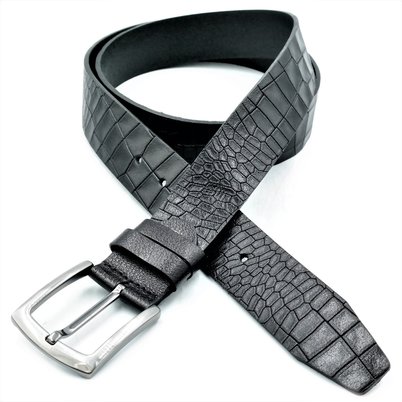 Шкіряний чоловічий ремінь Колір Чорний Weatro mk-40tur-0018, фото 1