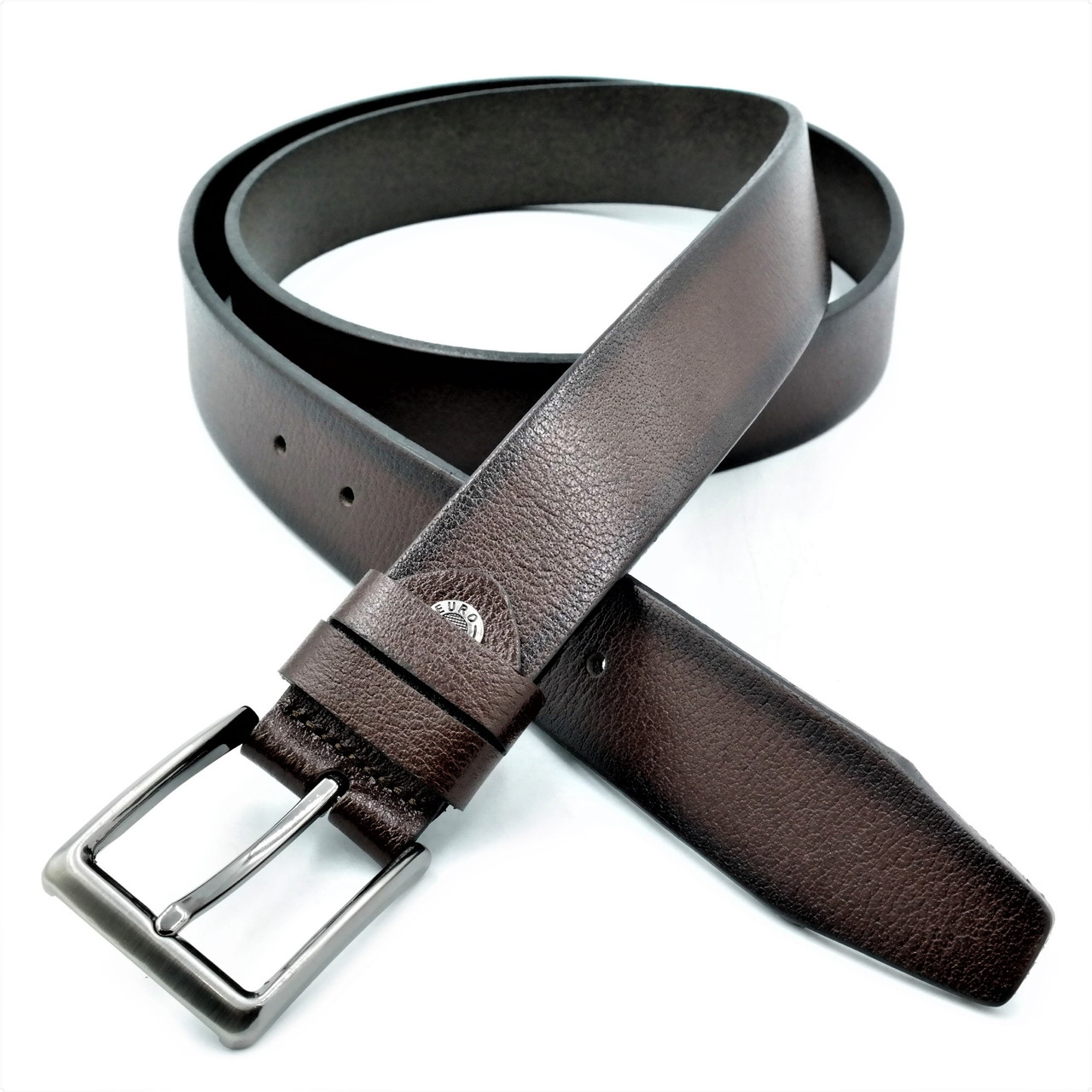 Шкіряний чоловічий ремінь Колір Коричневий Weatro mk-35tur-0010, фото 1