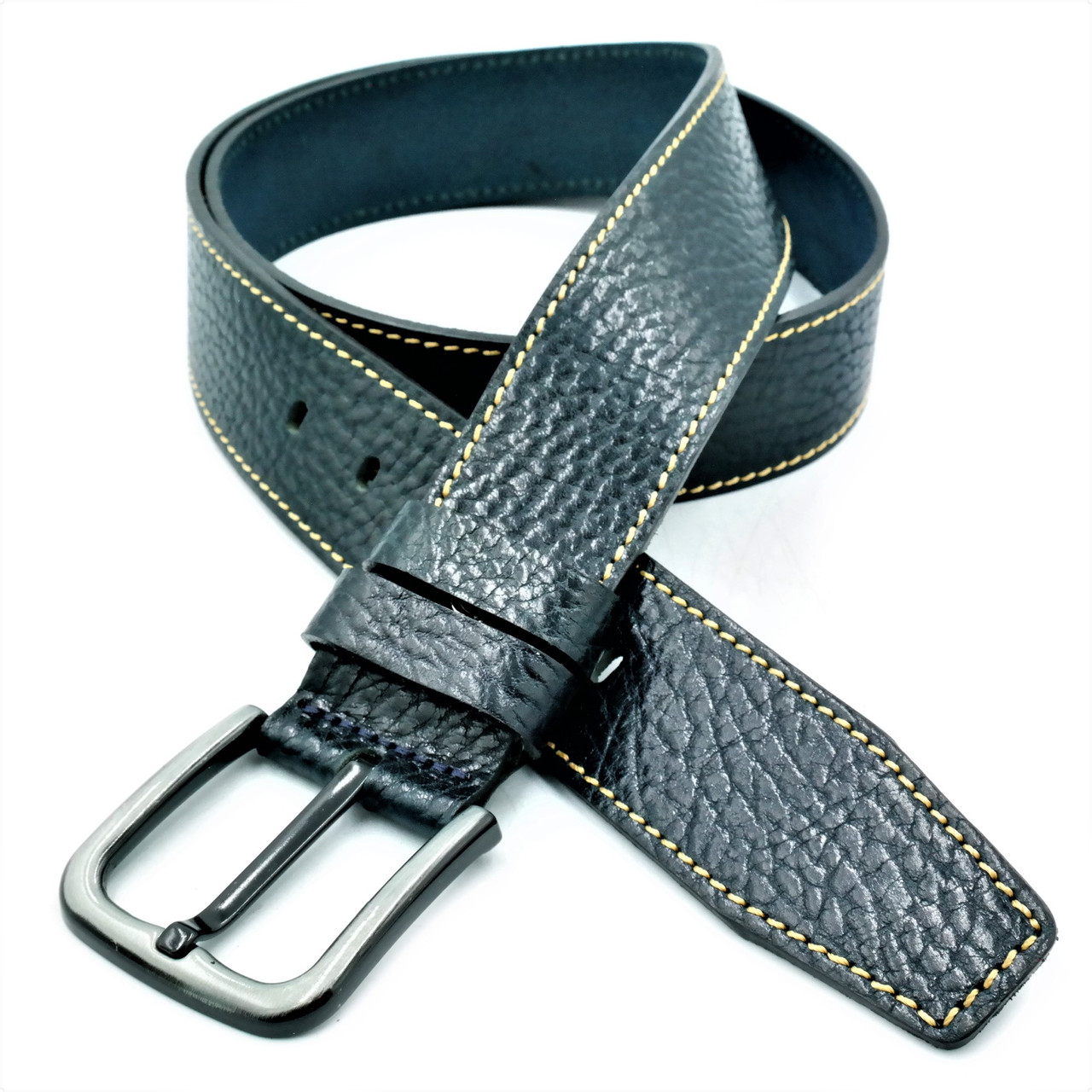 Шкіряний чоловічий ремінь Колір Синій Weatro mk-45tur-0030, фото 1