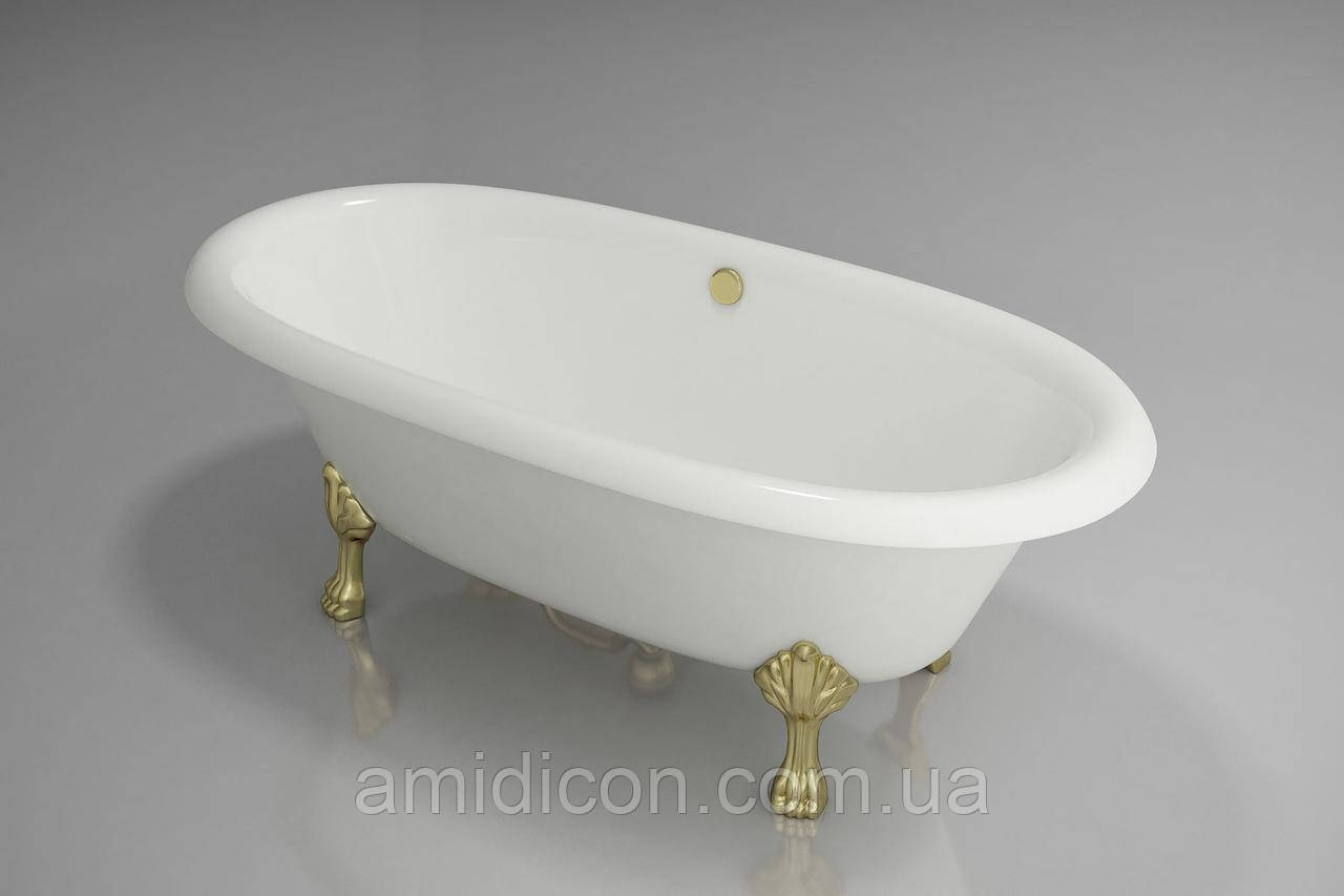 Ванна Amidicon Olympia 180х90 біла на золотих ніжках