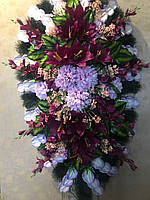 Венок похоронный, траурний из искусственных цветов (Маршал), размер 200*90 см, доставка по Украине