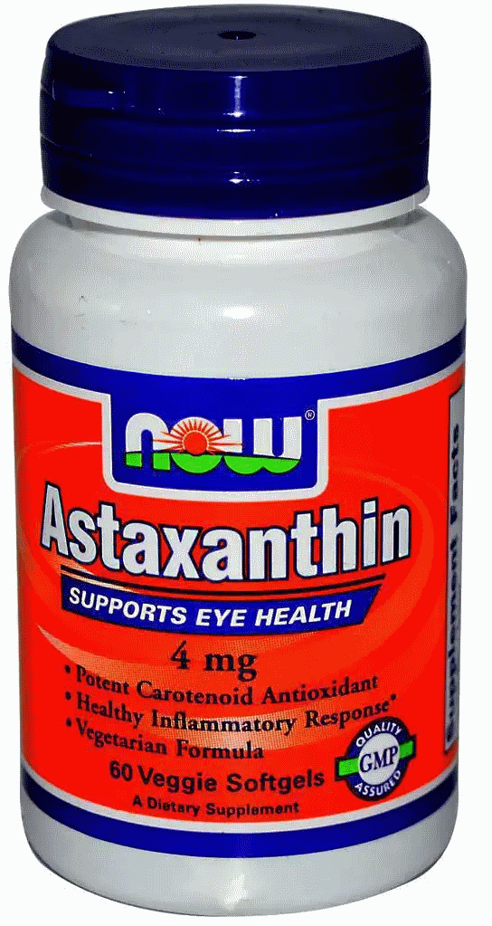 Астаксантин Now Foods Astaxanthin 4mg 60 sgels