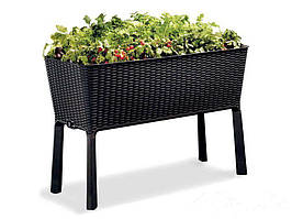 Грядка садова на ніжках Keter Easy Grow 120 л пластикова для рослин і овочів антрацит 17194592