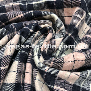 Сорочкова тканина байка в карту Темно-синій з рожевим Туреччина