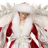 Новорічна фігура ангела "Різдвяний ангел у червоному платті" 41 см. Ангел під ялинку., фото 3