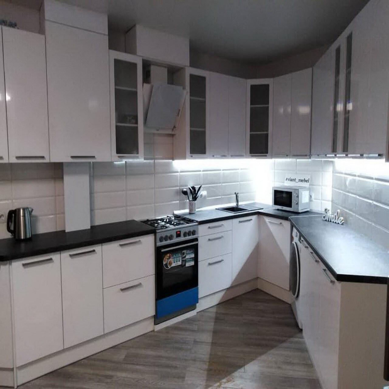 Белая кухня на заказ, глянцевая - фото 10 - id-p1494743289