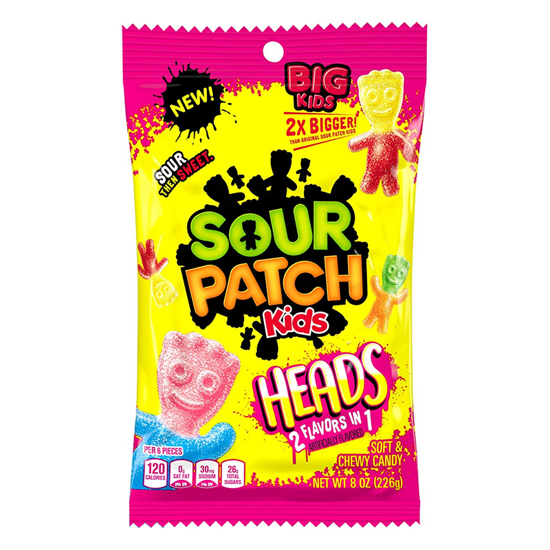 Желейки Sour Patch Kids Big Heads Candy 226g, фото 1