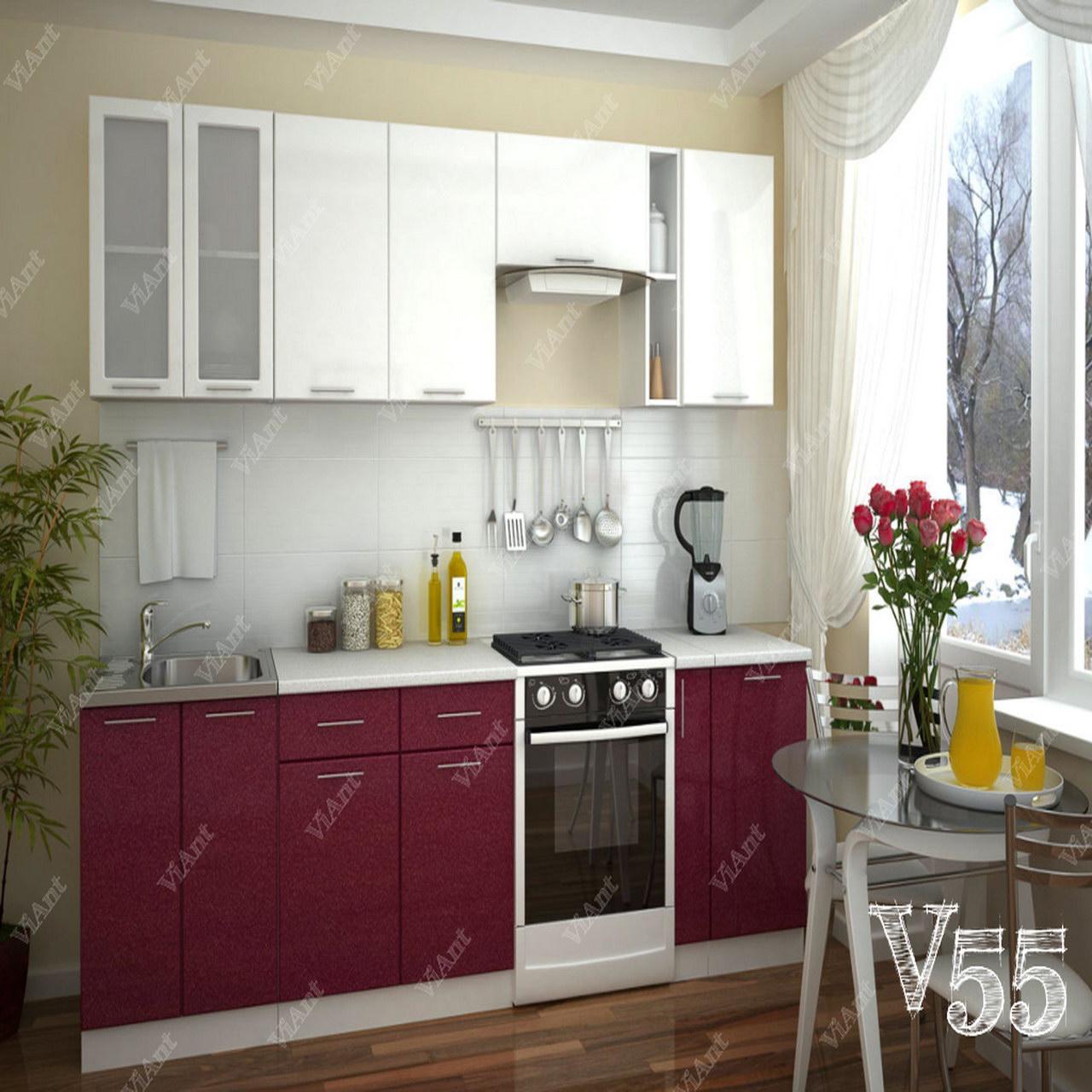 Бордовый кухонный гарнитур под заказ - фото 5 - id-p1494745205