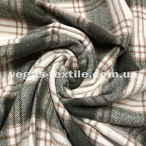 Сорочкова тканина байка карта Хакі з білим Туреччина (ширина 1.5 м)