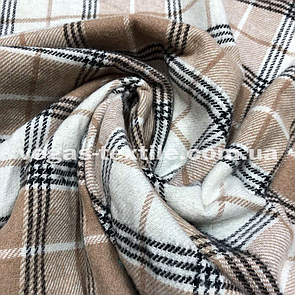 Сорочкова тканина байка карта Бежевий з білим Туреччина (ширина 1.5 м)