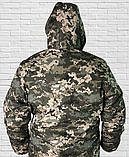 Бушлат куртка зимовий фліс Світлий піксель з капюшоном, 44 - 60 р, фото 2