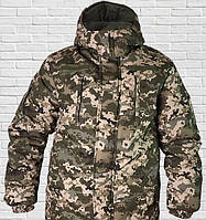 Бушлат куртка зимний флис Светлый пиксель с капюшоном, 44 - 60 р