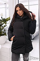 Женская зимняя куртка Зефирка норма и батал фото реал черная бордо бежевая олива
