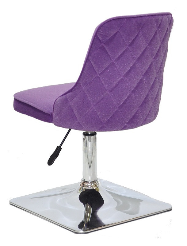 Крісло Adam 4-CH Base на квадратній хромованій опорі з регулюванням висоти, пурпуровий (фіолетовий) оксамит, фото 1