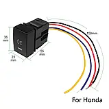Кнопка штатна підігрівання дзеркал Honda 23 x 36 мм, фото 6