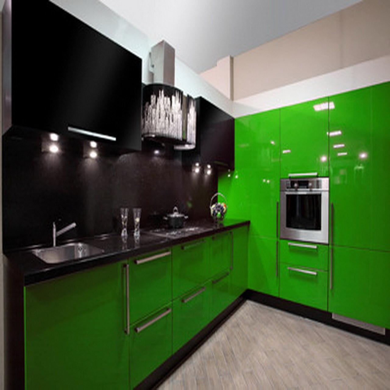 Модульная кухня, зеленый фасад МДФ - фото 3 - id-p1494779134