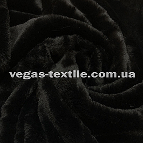 Штучне хутро 6 мм ворс поліроване Чорне