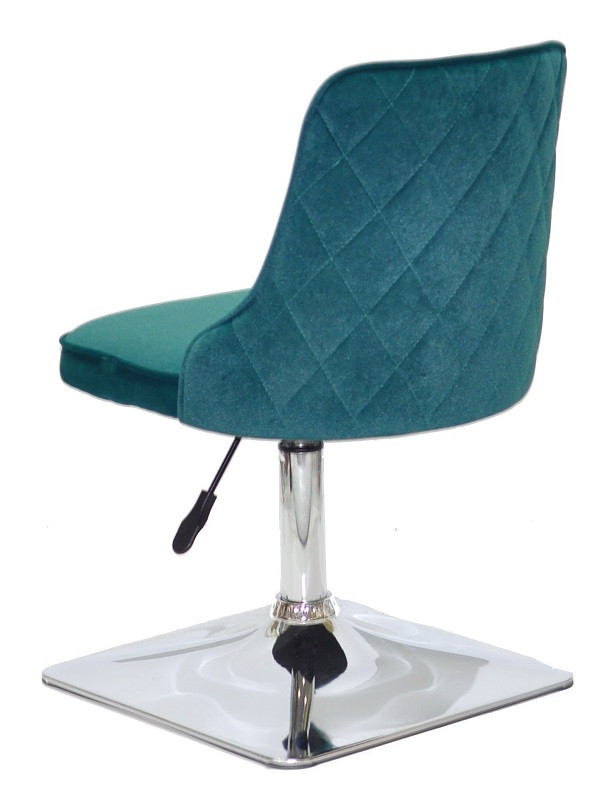 Крісло Adam 4-CH Base на квадратній хромованій опорі з регулюванням висоти, зелений оксамит, фото 1