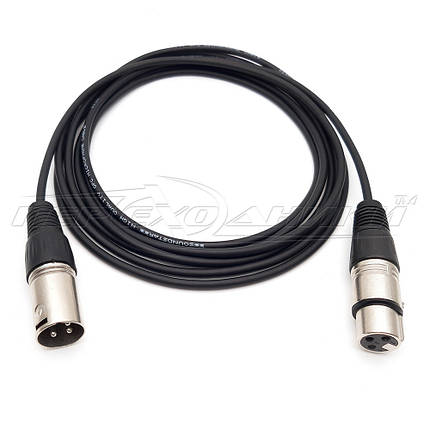 Подовжувач XLR 3 pin (cannon) M/F у екрані, фото 1